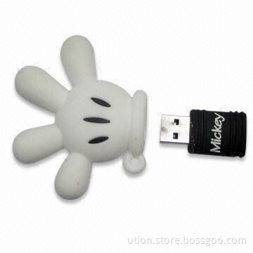 USB Flash Memory in Magic Glove Design, 1 to 32GB Capacity, Supports USB2.0 Interface, Free Logo